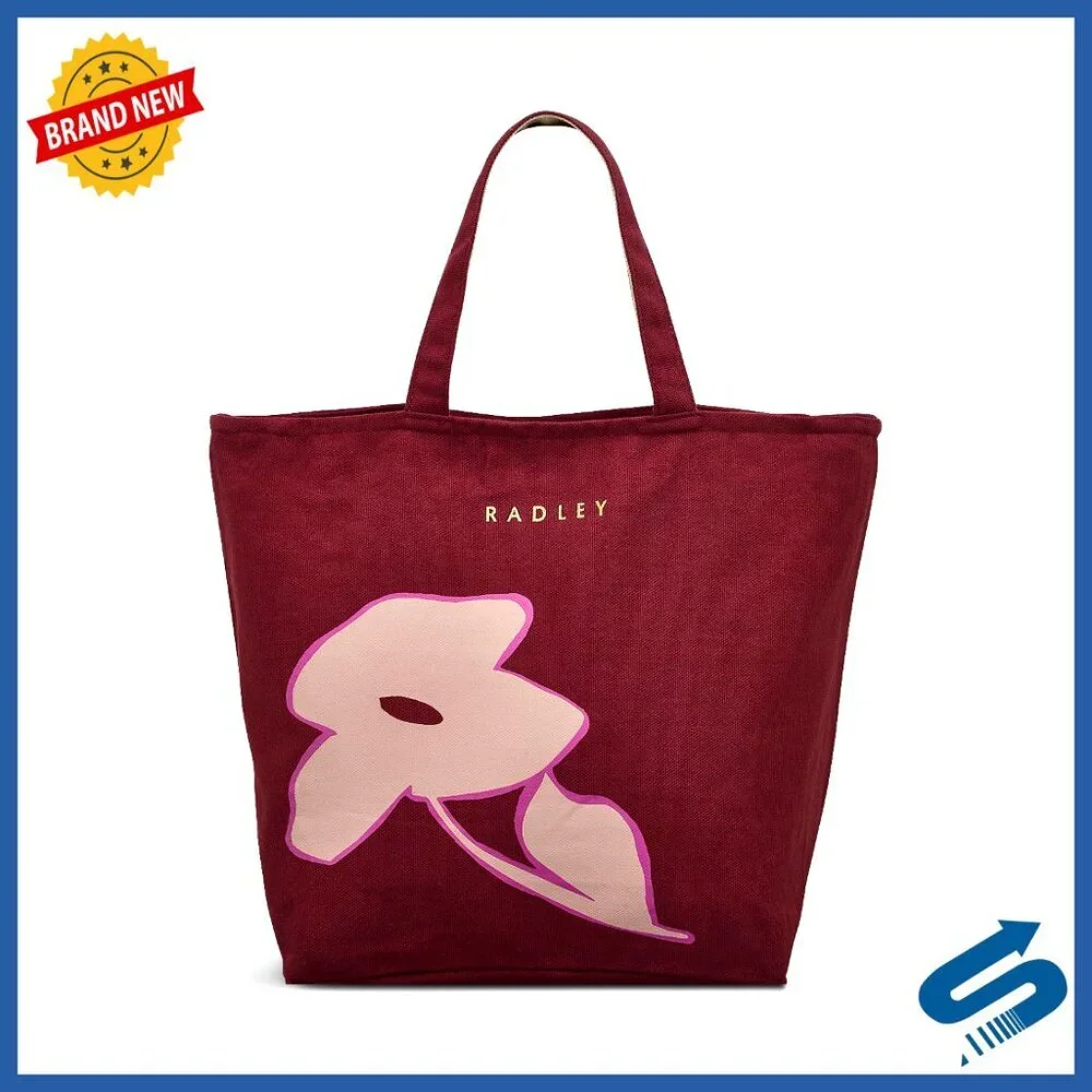 Recycled Canvas Tote Bag Small Crook Zip Top Eco Friendly Floral Design